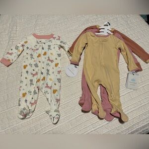 0-3 months zipper footie pajamas bundle